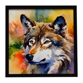 Wolves Wolf Framed Metal Print Bathroom, Kitchen, Office, Home Decor Wall Art Ready to Hang, Square, 8X8