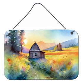 NEW Montana Bitterroot in Watercolor Wall or Door Hanging Prints Aluminum Metal Sign Kitchen Wall Bar Bathroom Plaque Home Decor, 8HX12W, Multico