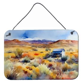 NEW Nevada Sagebrush in Watercolor Wall or Door Hanging Prints Aluminum Metal Sign Kitchen Wall Bar Bathroom Plaque Home Decor, 8HX12W, Multicolo
