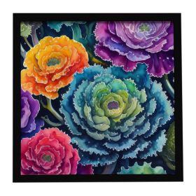 Ornamental Kale in Color Framed Metal Print Bathroom, Kitchen, Office, Home Decor Wall Art Ready to Hang, Square, 8X8