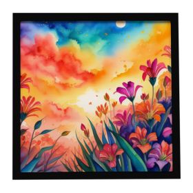 Alstroemerias in Color Framed Metal Print Bathroom, Kitchen, Office, Home Decor Wall Art Ready to Hang, Square, 8X8