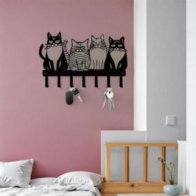 Adorable Cat Wall Hooks Set - Cute & Practical Kitty Decor For Farmhouse (Option: Hook)