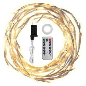 Lighted Birch Garland 7.87FT Lighted Twig Vine Lights 144LED Birch Garland With Lights String Light With Timer 8 Modes IP45 Waterproof For Christ (Option: LightedBirchGarland)
