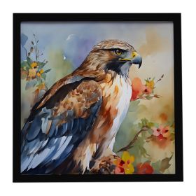 Hawk Framed Metal Print Bathroom, Kitchen, Office, Home Decor Wall Art Ready to Hang, Square, 8X8 (Default: Default)