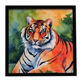 Bengal Tiger Framed Metal Print Bathroom, Kitchen, Office, Home Decor Wall Art Ready to Hang, Square, 8X8 (Default: Default)