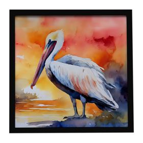 Pelican Framed Metal Print Bathroom, Kitchen, Office, Home Decor Wall Art Ready to Hang, Square, 8X8 (Default: Default)