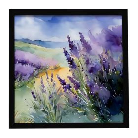 Lavender in Watercolor Framed Metal Print Bathroom, Kitchen, Office, Home Decor Wall Art Ready to Hang, Square, 8X8 (Default: Default)