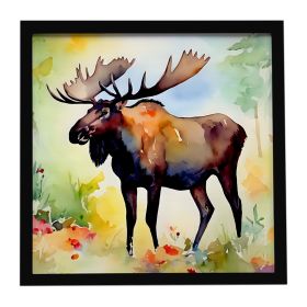 Moose Framed Metal Print Bathroom, Kitchen, Office, Home Decor Wall Art Ready to Hang, Square, 8X8 (Default: Default)