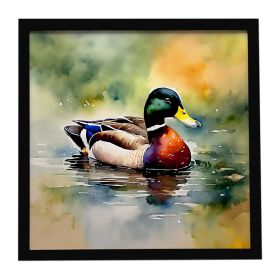 Mallard Framed Metal Print Bathroom, Kitchen, Office, Home Decor Wall Art Ready to Hang, Square, 8X8 (Default: Default)